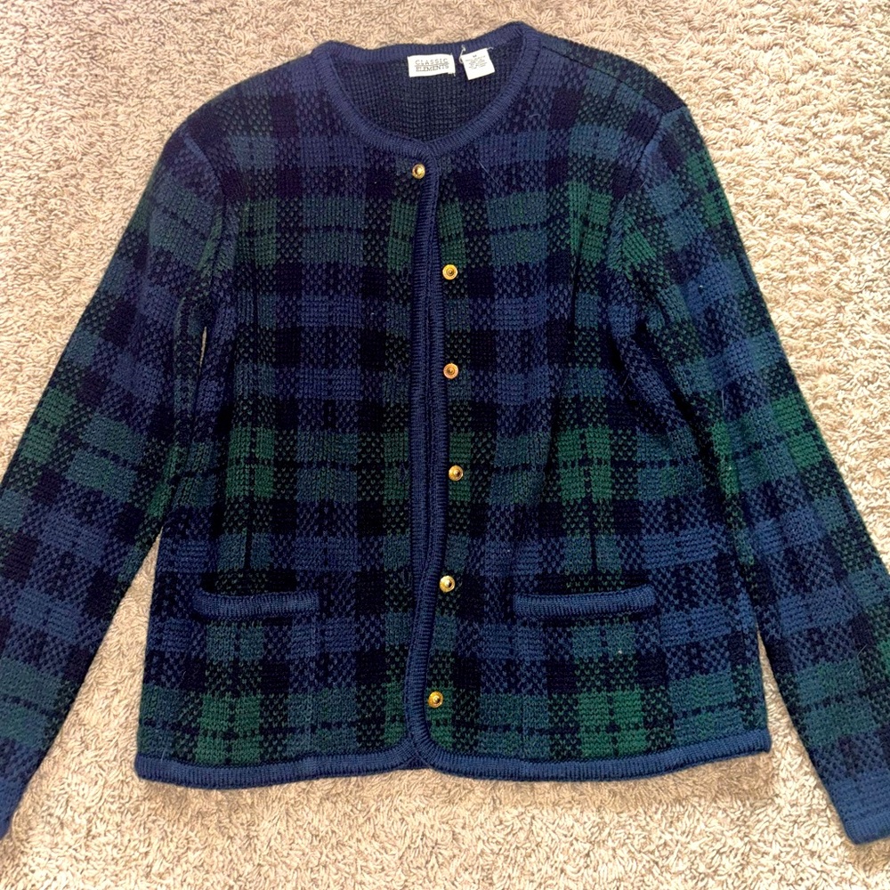 Classic Elements Gold-Button Sweater